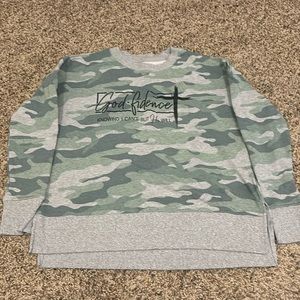 Women’s sweatshirt size Med.  Custom - “God-fidence”